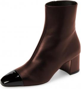 Женские модные ботильоны Zszszsu с застежкой на носке, на среднем толстом каблуке, с боковой молнией, удобные ботинки, нарядные, повседневные, для бизнеса, размер 4-16 US, Brown