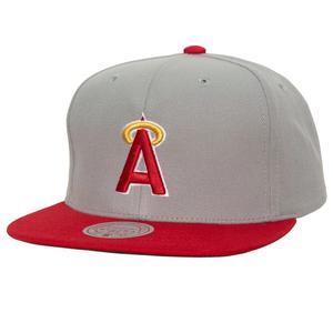 Мужская выездная шляпа Snapback Mitchell & Ness Grey California Angels 1989-1992 Cooperstown Collection