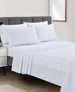 Комплект постельного белья из микрофибры с принтом, размер 4, легко моется, простыни размера King Macy's, цвет grey medallion