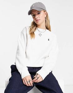 Белый свитер с круглым вырезом Polo Ralph Lauren