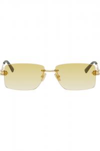 Прямоугольные солнцезащитные очки Lock Bottega Veneta, золотой
