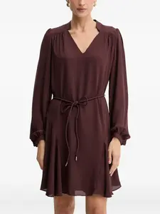 Платье мини с V-образным вырезом Guess Usa, коричневый