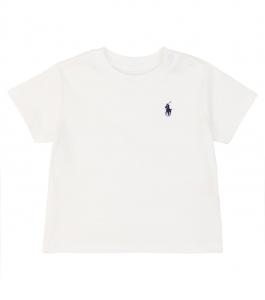 Футболка из хлопкового джерси с логотипом baby Polo Ralph Lauren Kids, белый