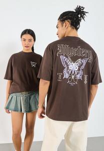 Футболка с принтом UNISEX YOURTURN, темно-коричневый