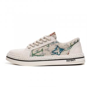 RENBEN Дышащие легкие низкие кеды из холста мужские бежевые, цвет Beige