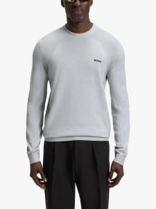 Байеровский джемпер из хлопковой смеси с круглым вырезом HUGO BOSS