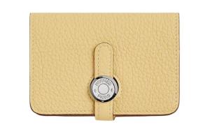 HERMES Кошелек Dogon Togo Calfskin, картхолдер Women's 1Z Jaune Poussin Chick Yellow