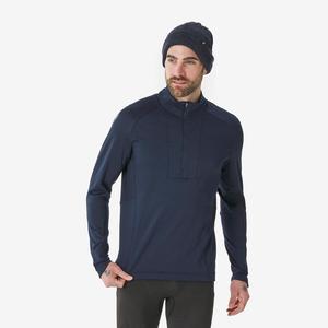 WEDZE Мужская теплая функциональная рубашка с полумолнией для горнолыжного спорта - BL500B темно-синего цвета