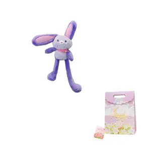 Плюшевый кролик на ключах с подвижными ушками, высота 24 см Jinnew, фиолетовый