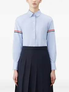 Рубашка Оксфорд с рукавами Grosgrain THOM BROWNE, синий