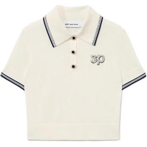 Топ Self portrait SP patch Polo Top Self-portrait, White Mixed Color