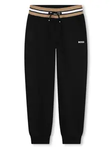 Спортивные брюки с полосками и логотипом BOSS Kidswear, черный