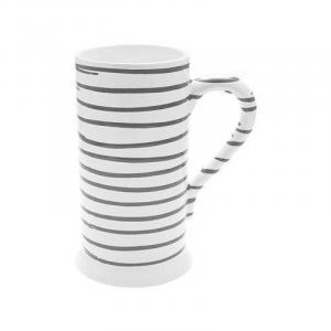 Пивная кружка серая с пламенем Форма-А маленькая 0,3 л/высота: 14 см Gmundner Keramik, белый/серый