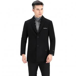 Пальто мужское с воротником-стойкой утепленное VanCamel, черный