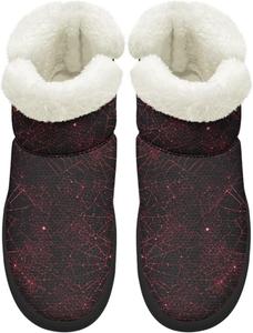 Мини-снежные ботинки для женщин, с противоскользящей подошвой, на меху, теплые ботильоны для зимы, для улицы и дома, размеры США 4,5-12 Chririnla, Red Spider Web