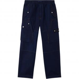 Брюки с накладными карманами Stone Island, washed синий