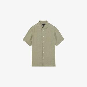 Рубашка льняная Reiss Holiday с коротким рукавом, зеленый