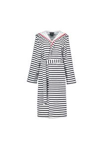 Халаты женские с капюшоном в полоску 1243 черно-белые - 96 Cawö, белый