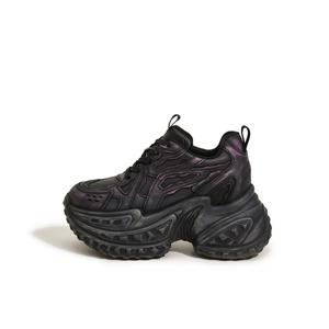 Женские кроссовки с мягкой подошвой и износостойким эффектом, увеличивающие рост Milan love song, Black Purple