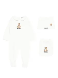 Комплект для новорожденного с принтом Moschino Kids, белый