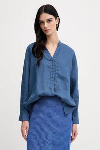 Льняная рубашка United Colors Of Benetton, синий