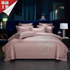 LUOLAI HOME Комплект постельного белья, 180 см, 4 предмета, простыня, цвет розовый сад, лотос