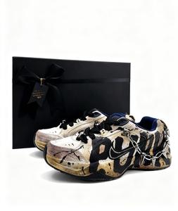 Nike Кроссовки Air Monarch 4 Chunky Unisex низкие белый бежевый черный серебристый граффити колор-блок