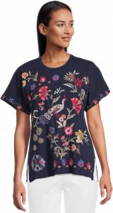 Футболка Johnny Was Side Slit Dolman Tee - Gloria, цвет Blue Night