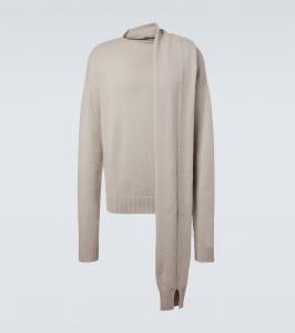 Свитер из кашемира Rex 2 с деталью-шарфом Calvin Klein Collection, Seed Pearl