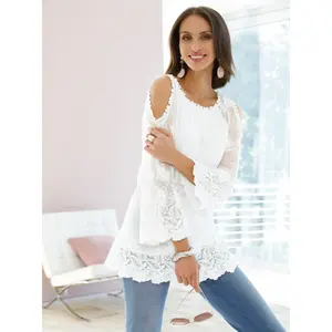 Леди кружевная блузка Lady, белый