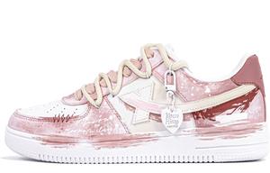 XTEP Женские кроссовки для скейтбординга Air Force One с противоскользящей подошвой и износостойким покрытием, низкие, розовые