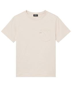 Футболка с коротким рукавом, с карманной эмблемой A.P.C., бежевая