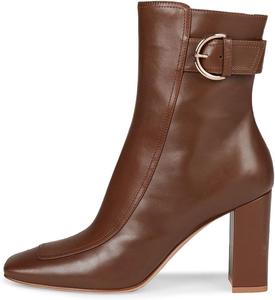 Женские ботильоны FYS с квадратным носком, боковой молнией, массивным высоки́м каблуком и ремешком на щиколотке, повседневная обувь, размер 4-16 США, Brown