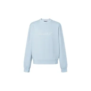 Свитшот Lv с вышитой подписью LOUIS VUITTON, светло-голубой