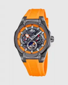 Мужские часы 18946/3 Vortex оранжевый каучук LOTUS, оранжевый