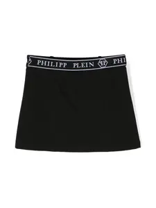 Юбка мини с логотипом Philipp Plein Junior, черный