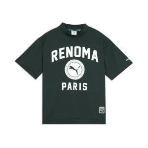 Мужская футболка PUMA x Renoma с логотипом для гольфа, воротником-стойкой и короткими рукавами.