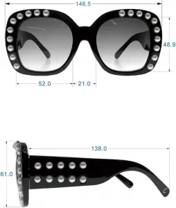 Женские солнцезащитные очки Circus NY By Sam Edelman CC354 увеличенного размера с жемчужным блеском, квадратной формы, Brown