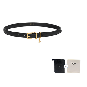 Ремень с бляшкой и пряжкой Logo Plaque CELINE, черный
