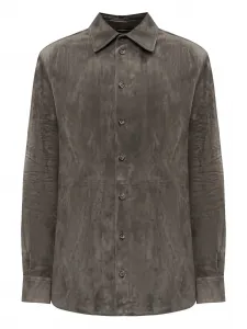 Замшевая рубашка на пуговицах DOLCE & GABBANA, серый