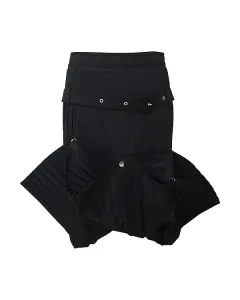 Плиссированная юбка с отворотом Rokh, черный