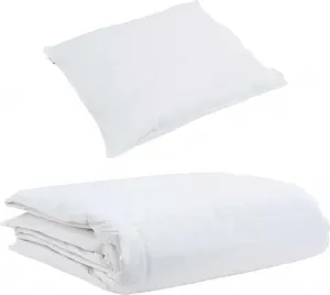 Летнее одеяло с подушкой, 2 шт., белое пуховое перо vidaXL