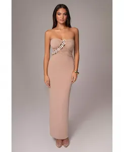 Женское платье Clarisse с одним плечом JLUXLABEL, коричневый/бежевый