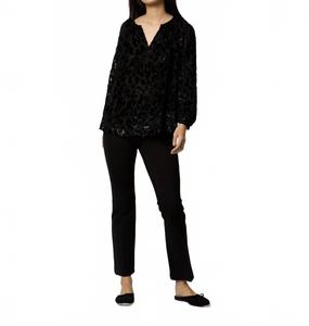 Блузка Ariana в черном леопардовом принте Ann Mashburn