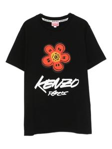 Футболка с изображением Парижа и боке-цветком Kenzo, черный