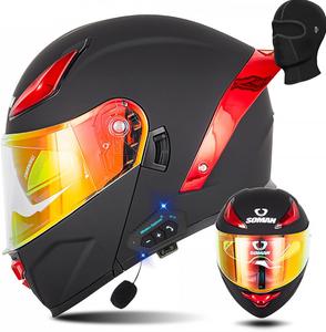 Шлем мотоциклетный TD-Helmet FMVSS-218, черный / красный