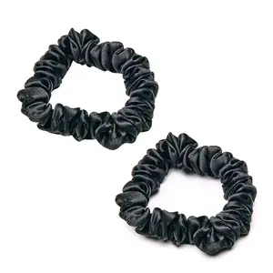 Резинка для волос 100% шелк - черная, 2 шт. Easy Livin'