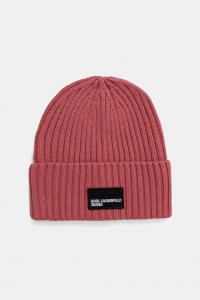 Шерстяная шапка Karl Lagerfeld Jeans, розовый