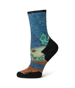 Туфли Smartwool Trail Run Targeted Cushion Mountain Print Crew Socks, цвет Twilight Blue