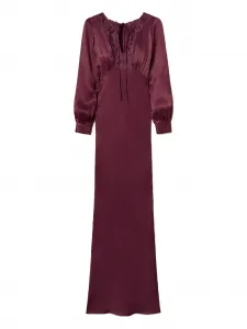 Атласное платье с кружевной вставкой Twinset, красный